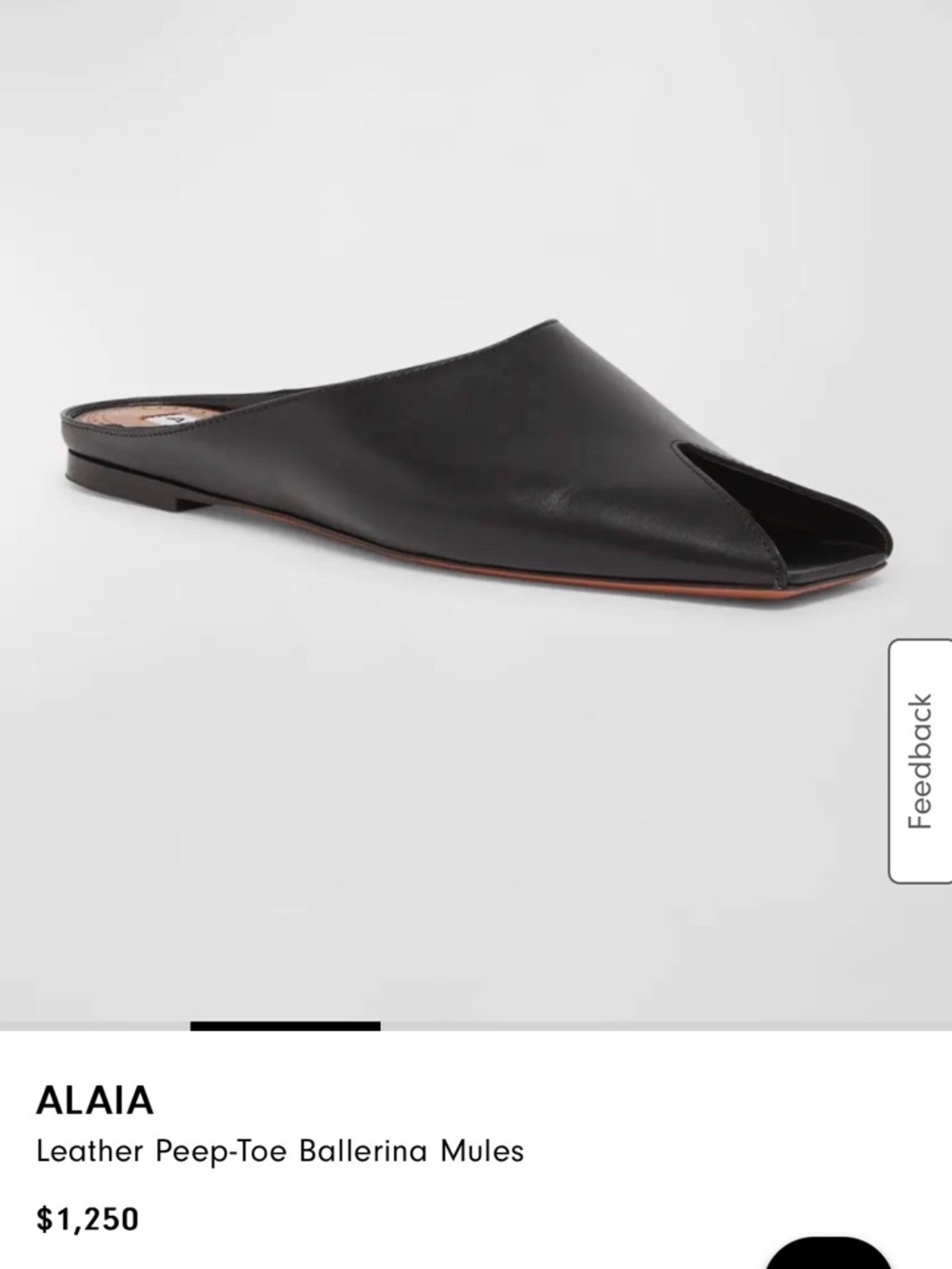 Alaïa Black Leather Peep-Toe Mule